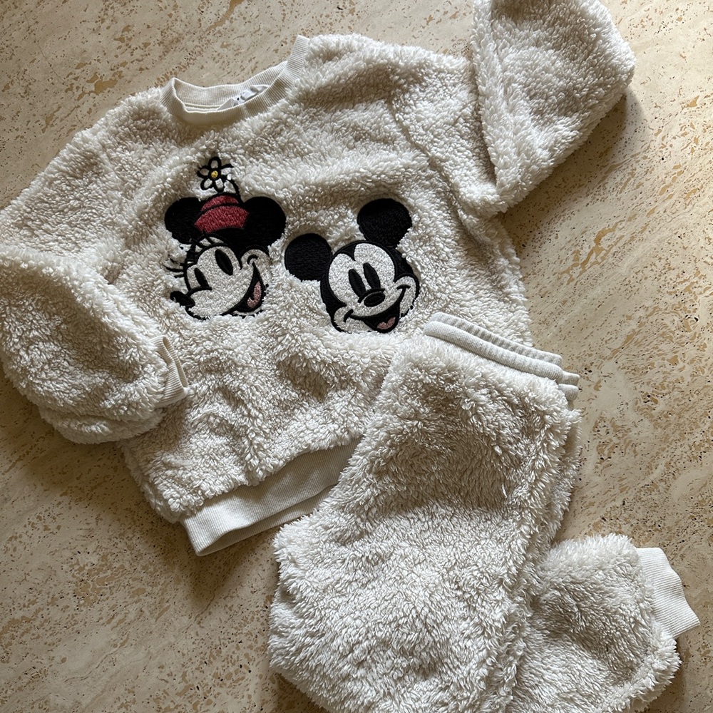 Minnie and Mickey Mouse Disney Sherpa Kids Sweatset